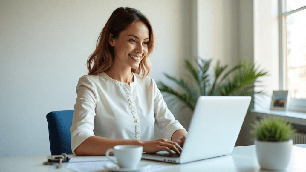 Real estate agent working